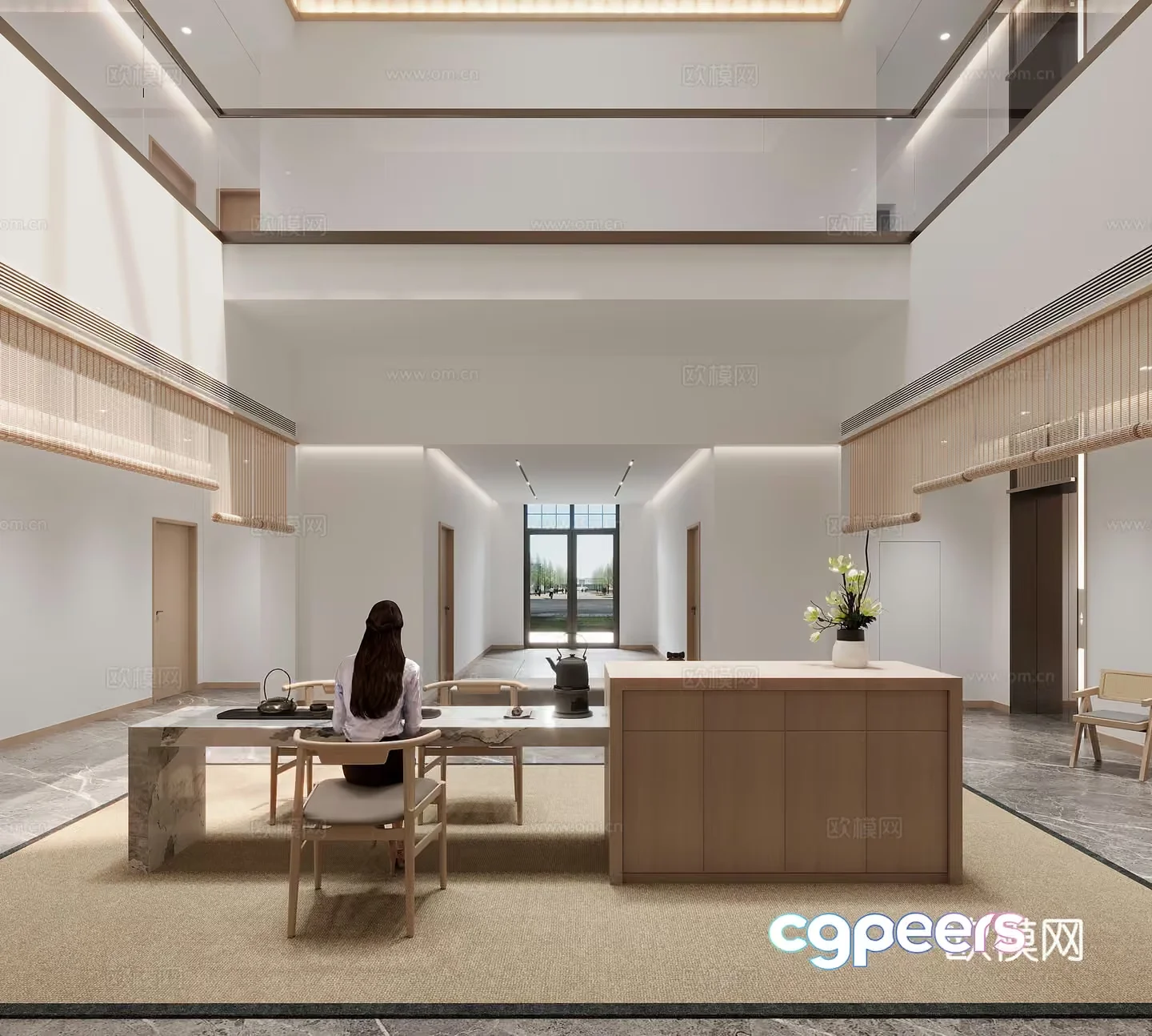 Modern Office Space 3D Model – 10541 – VRAY Render