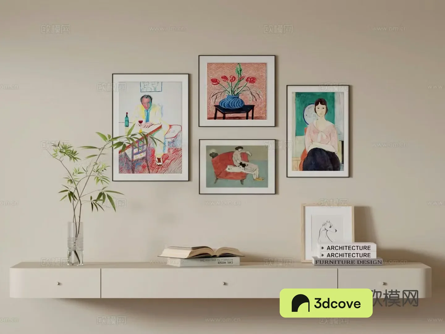 Decorative painting figure painting combined hanging painting