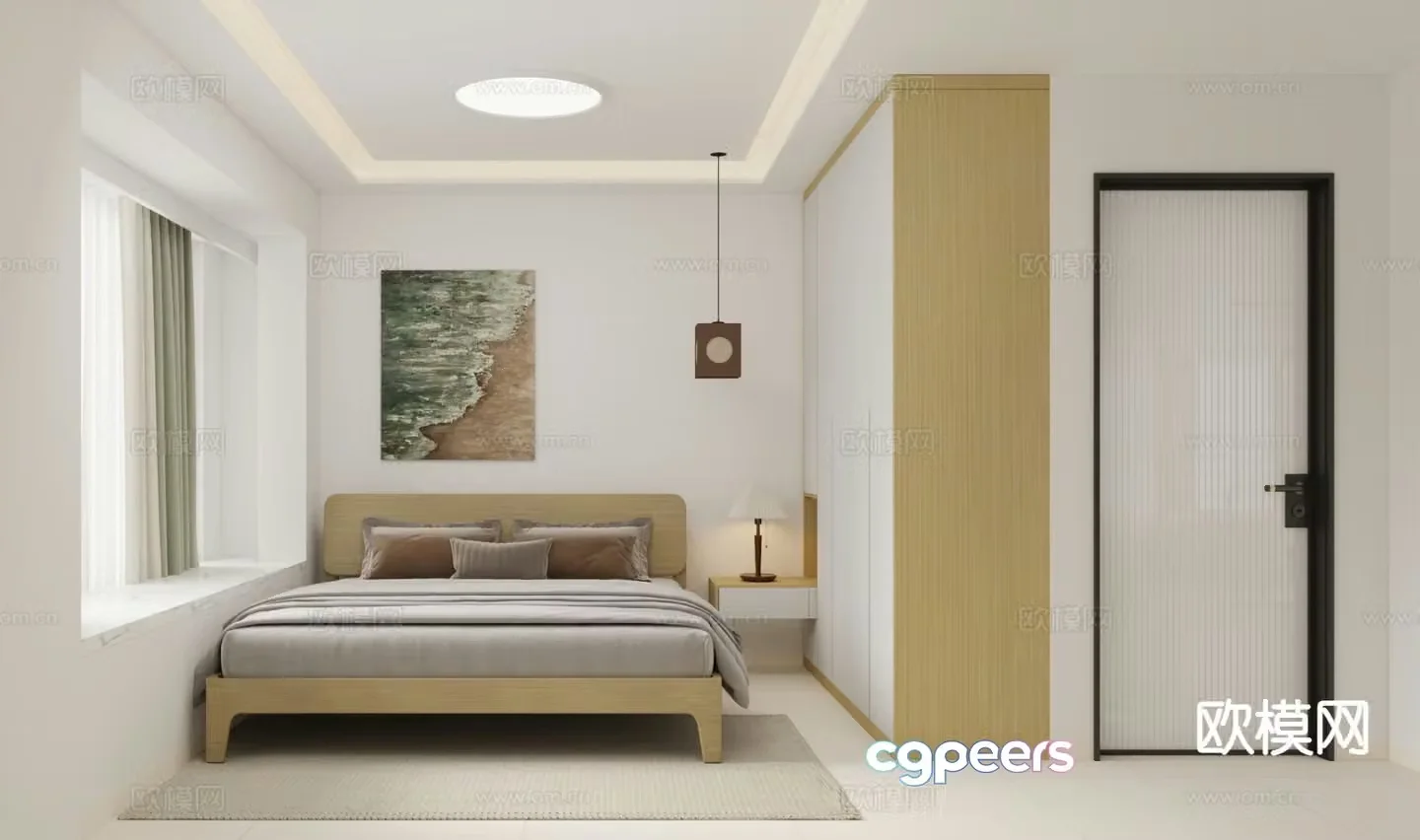 Modern bedroom second bedroom 3d model