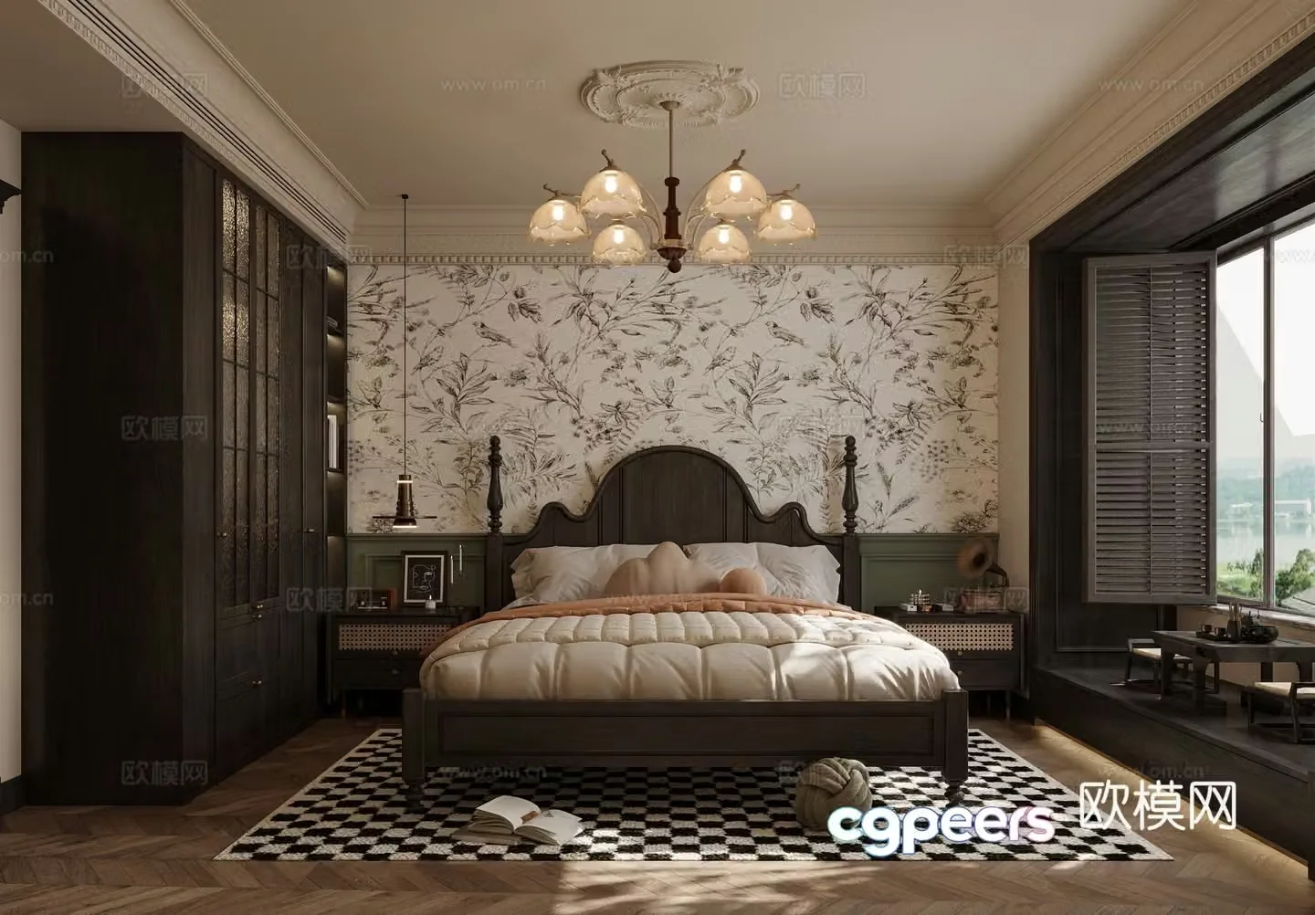 French bedroom master bedroom 3d model