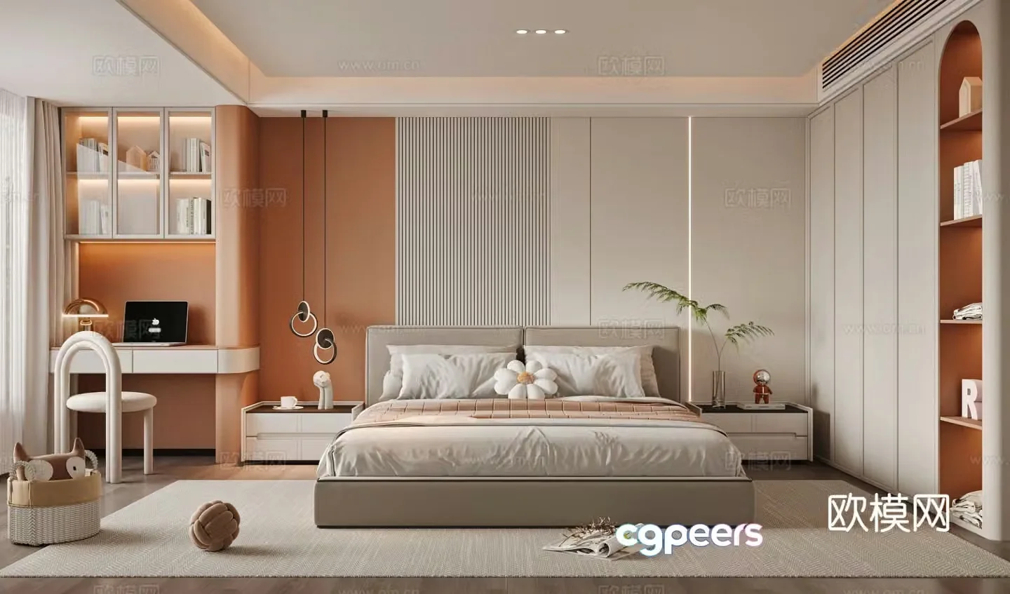Modern bedroom daughter’s room 3d model