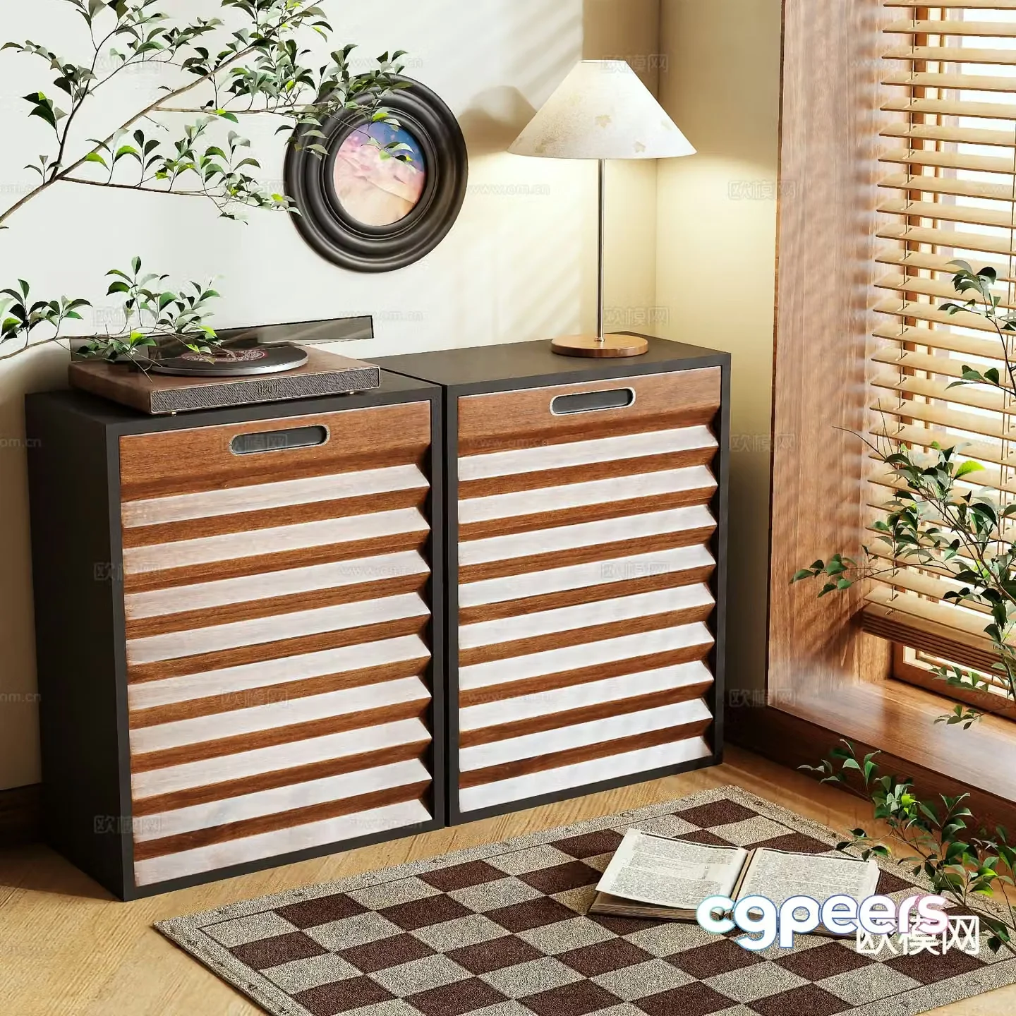 Medieval style shoe cabinet 3D model