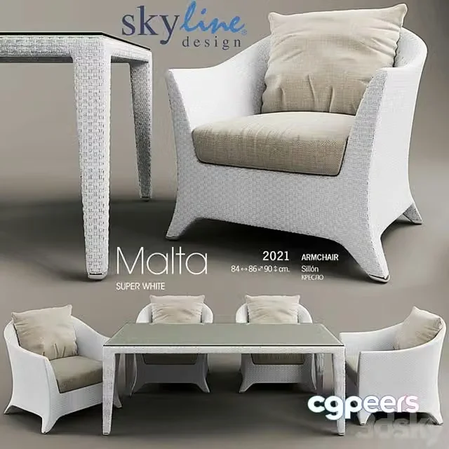 3ds Max Free – Wicker furniture SKYLINE