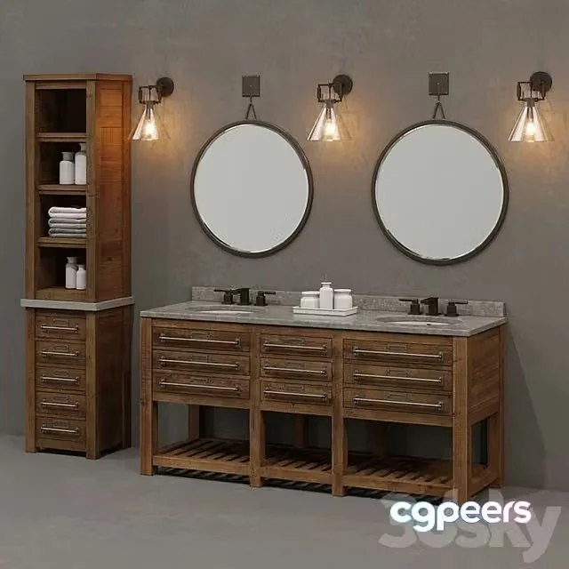 3ds Max Free – RH EARLY 20TH C. MERCANTILE bathroom set