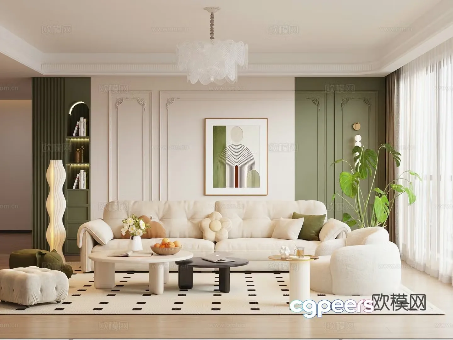 French living room 3d model