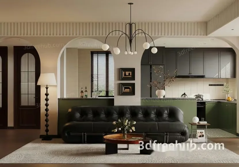 Modern Living Room 3D Model – 19675 – VRAY Render