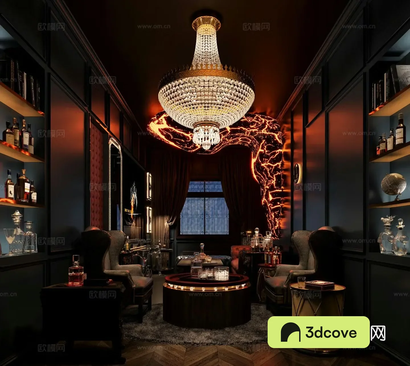 American tasting room lounge basement