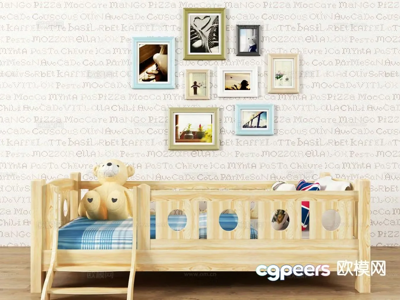 Nordic children’s bed 3d model