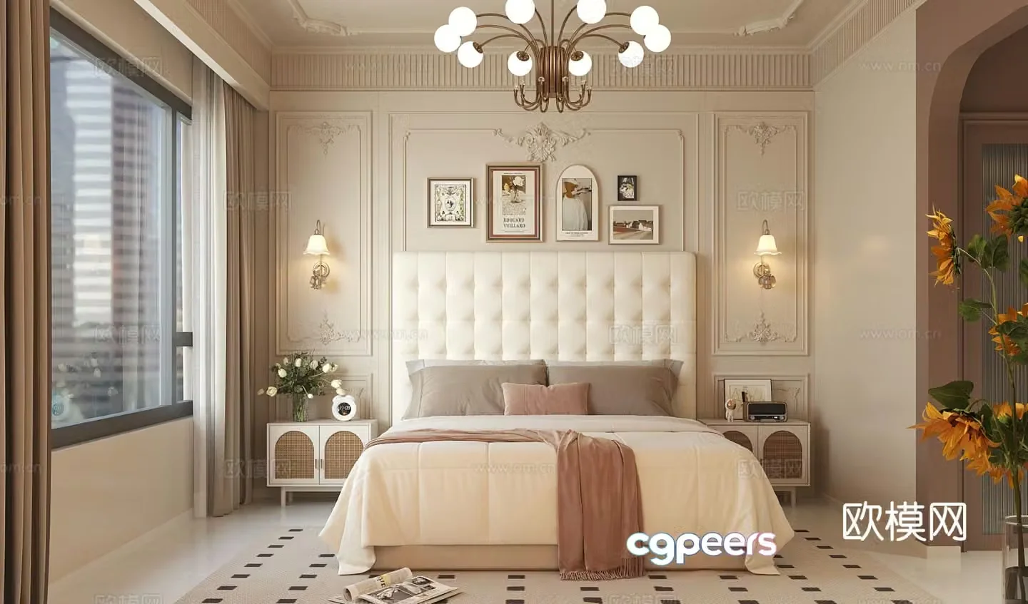 French bedroom master bedroom 3d model