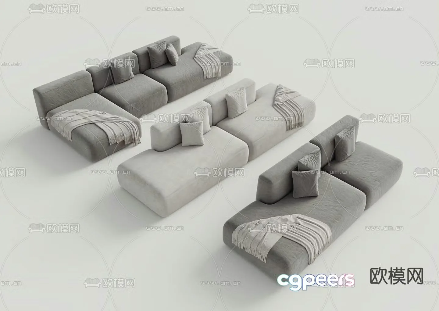 Multi-person sofa corner sofa 3d model