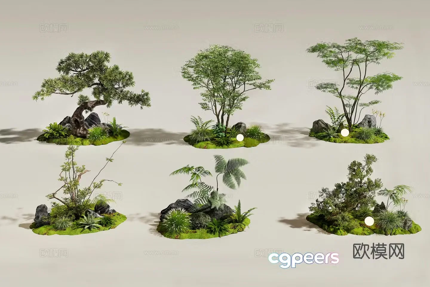 Modern interior landscape Landscape Landscape Tree Landscape Combination Green Plant Combination Garden Landscape 3D Model