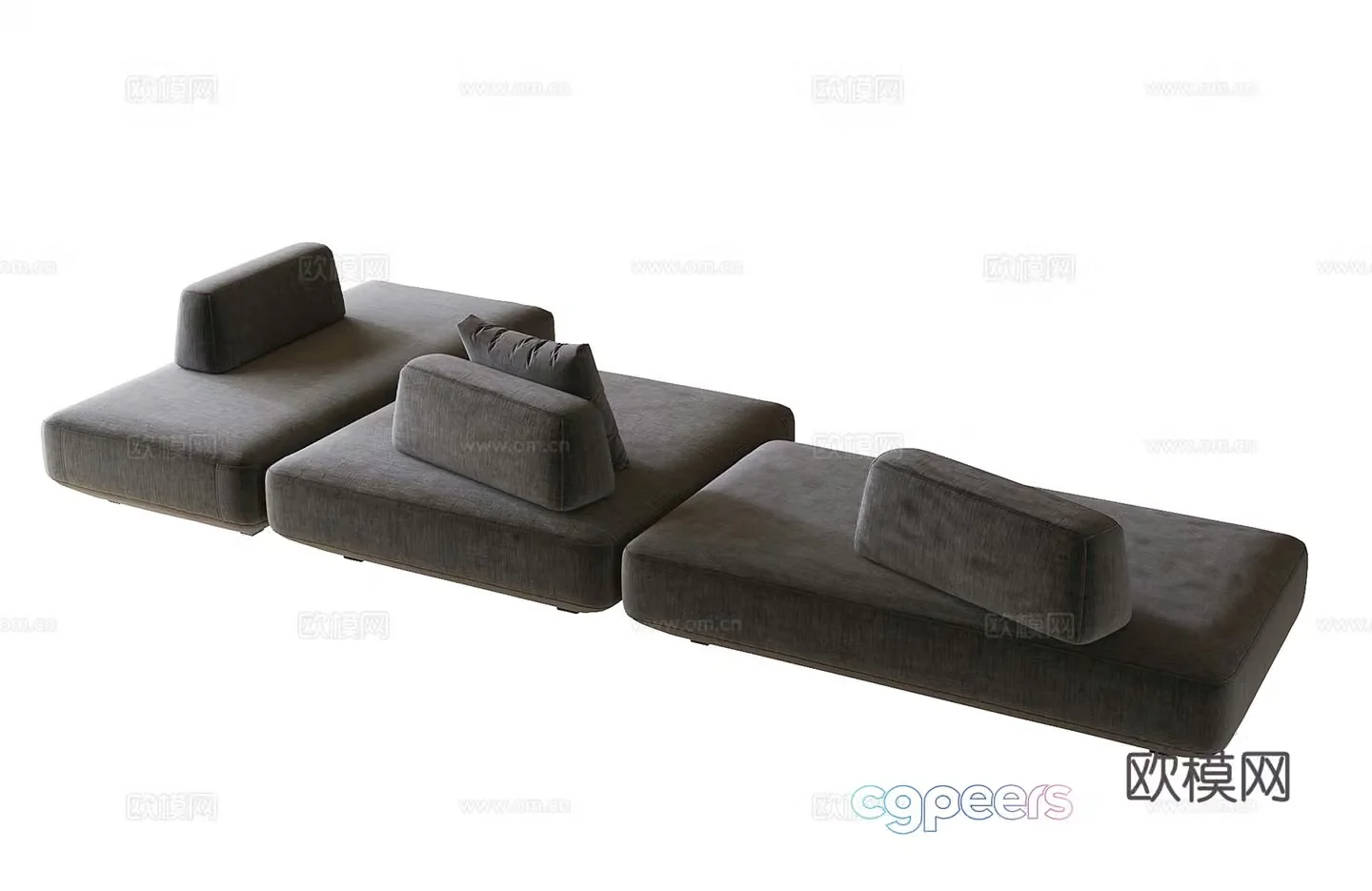 Modern multi-seater sofa 3d model