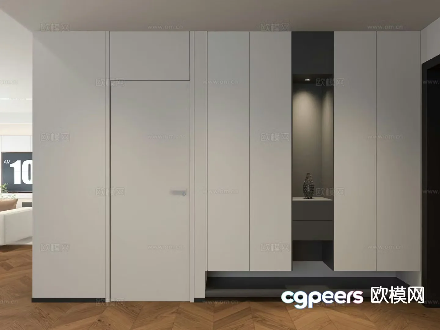Entrance custom shoe cabinet Foyer shoe cabinet 3D model