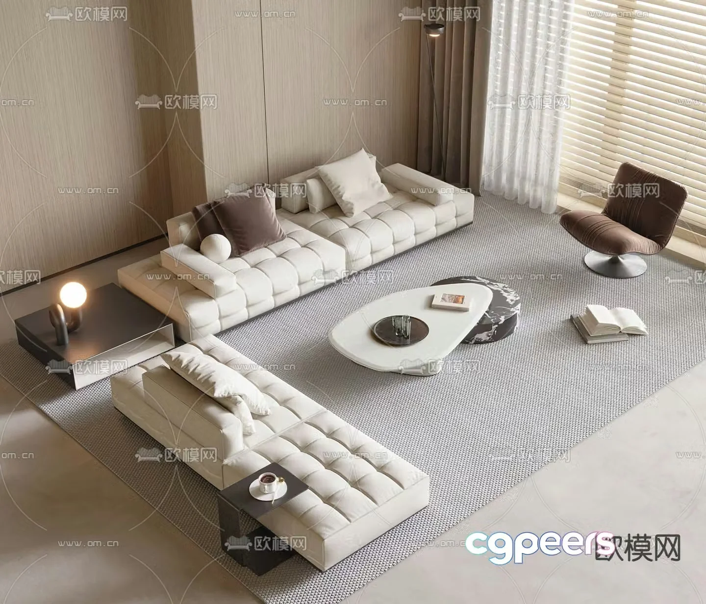 Modern sectional sofa 3d model