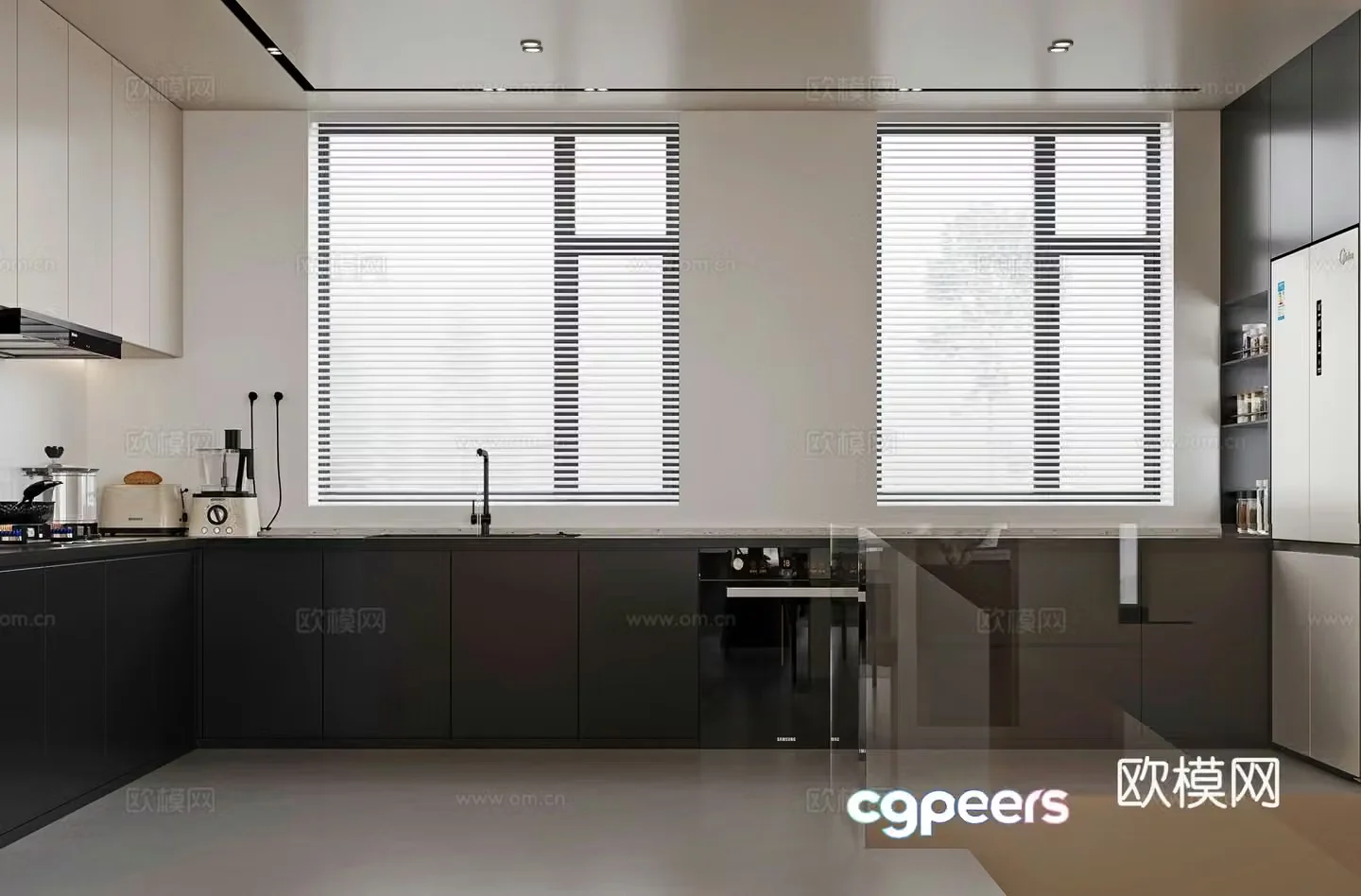 modern kitchen cabinet 3d model