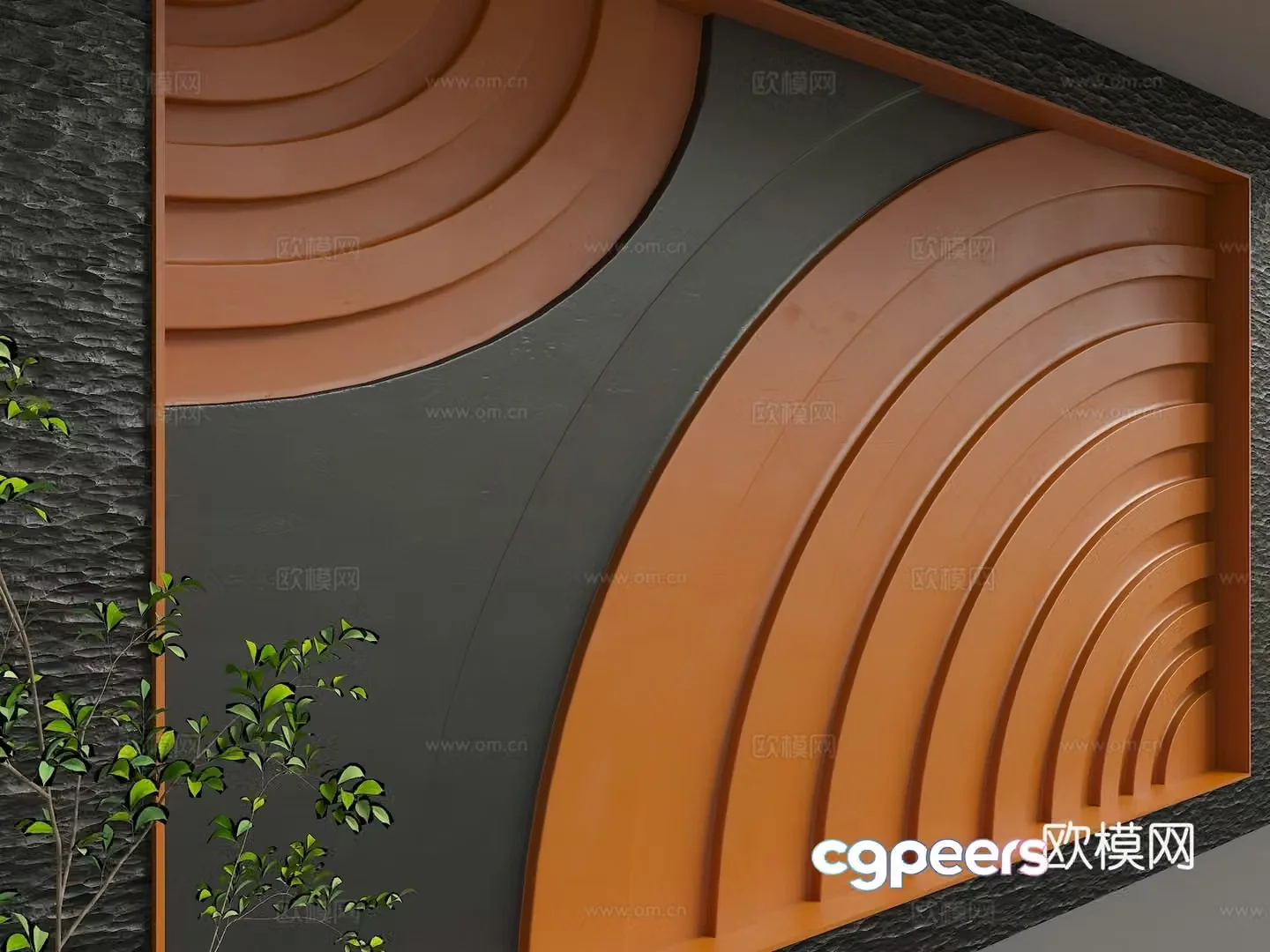Modern background wall 3d model