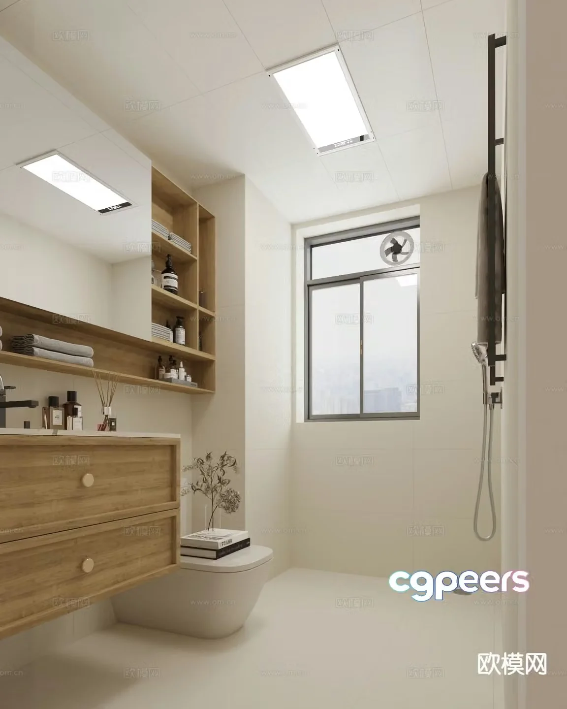 Cream style bathroom bathroom 3d model