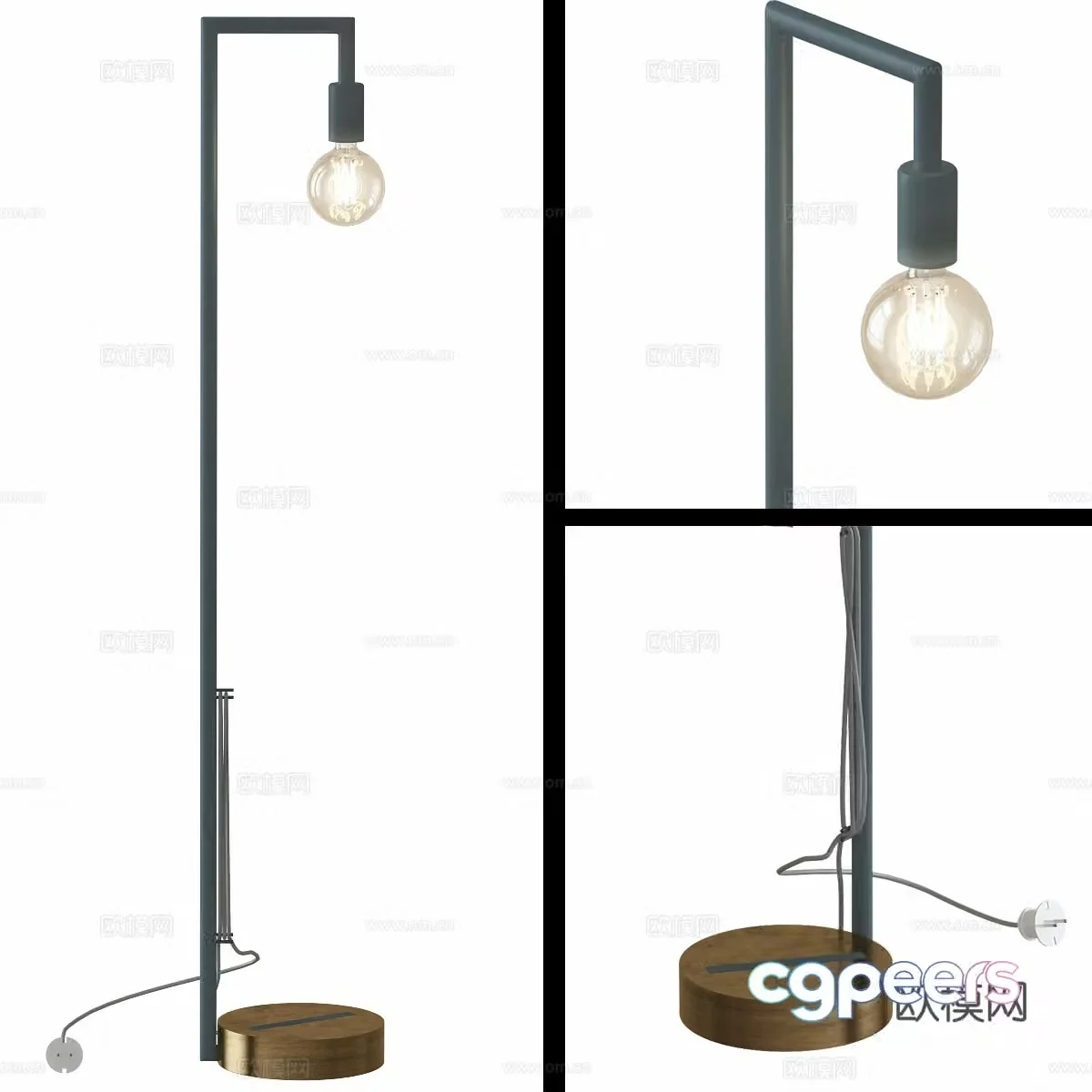 Modern industrial style floor lamp 3d model