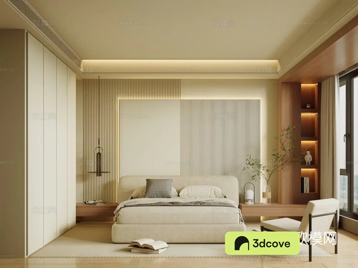 Modern Cream Home Bedroom Master Bedroom No Master Light Bedroom
