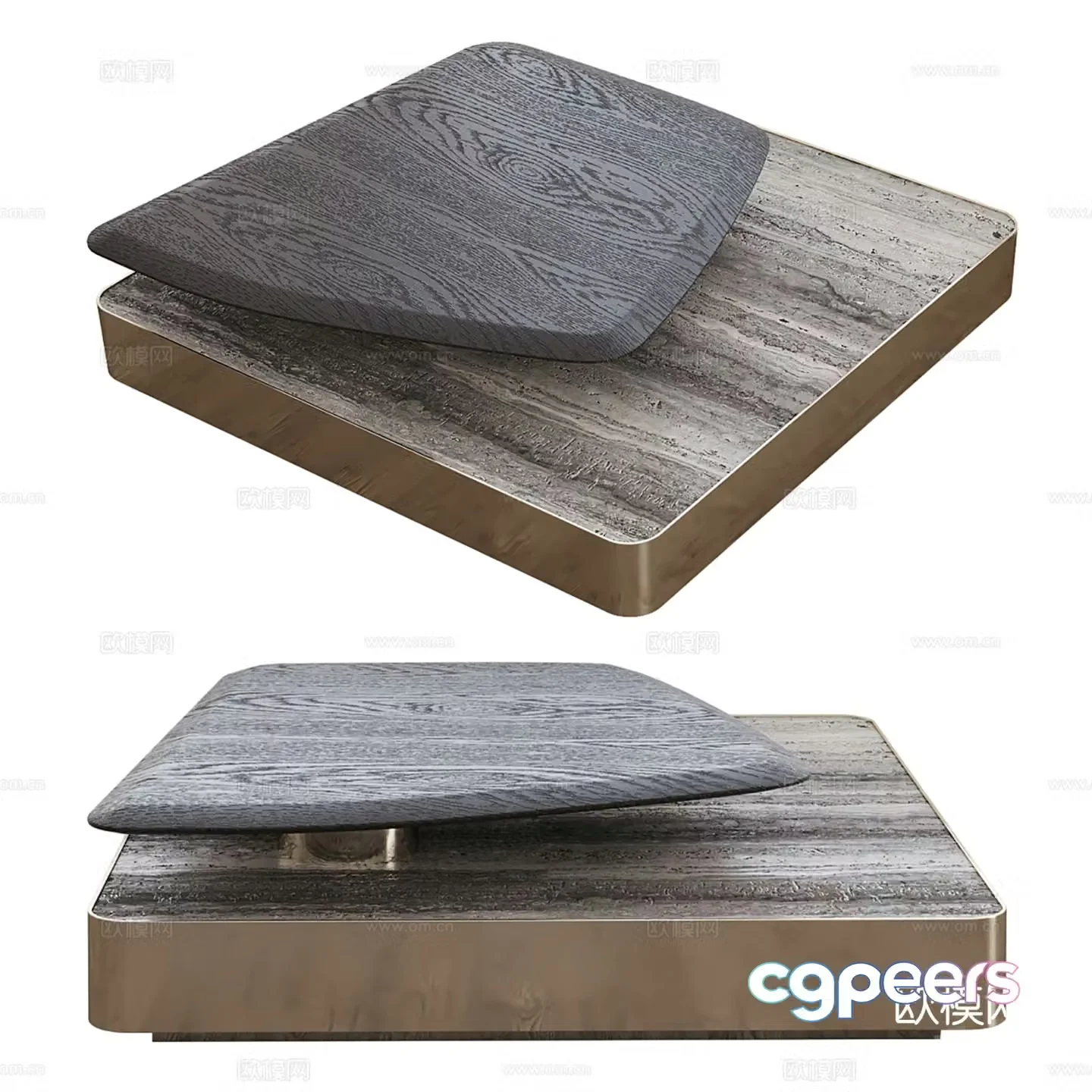 Modern double coffee table 3d model