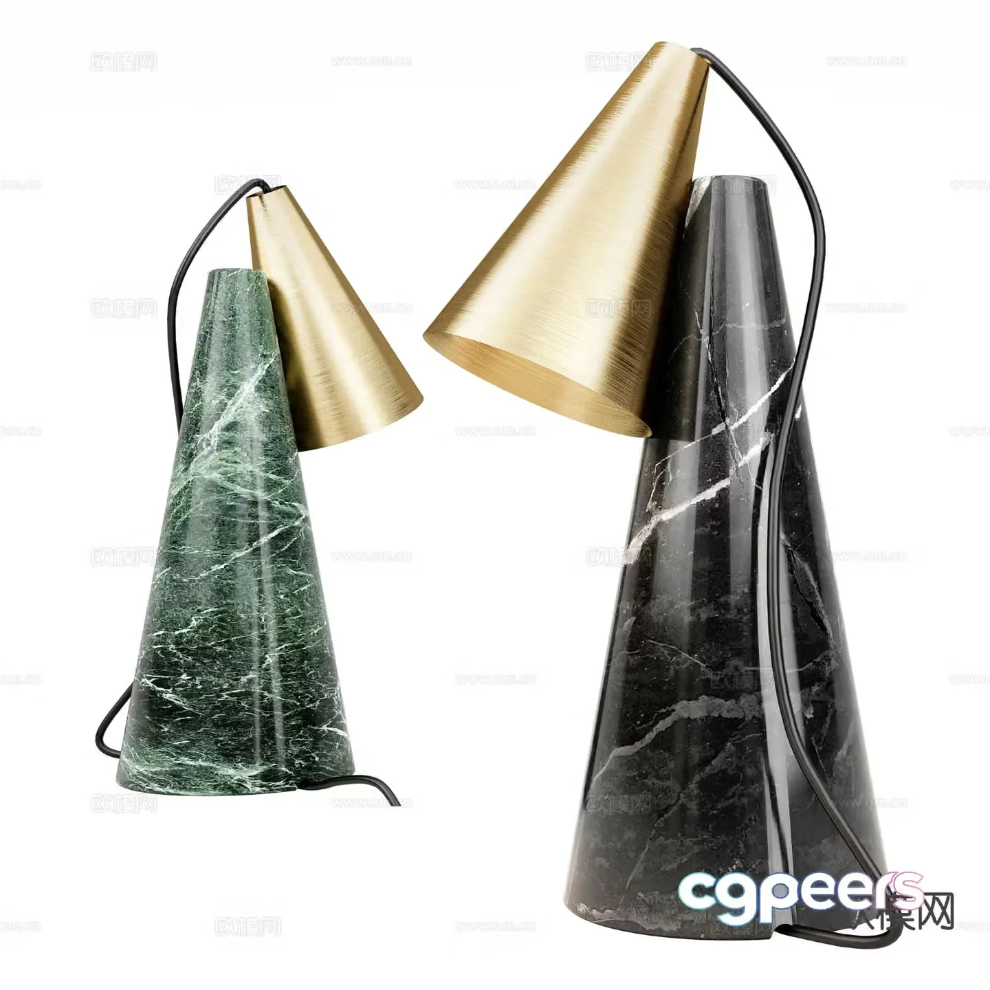 Modern marble table lamp 3d model