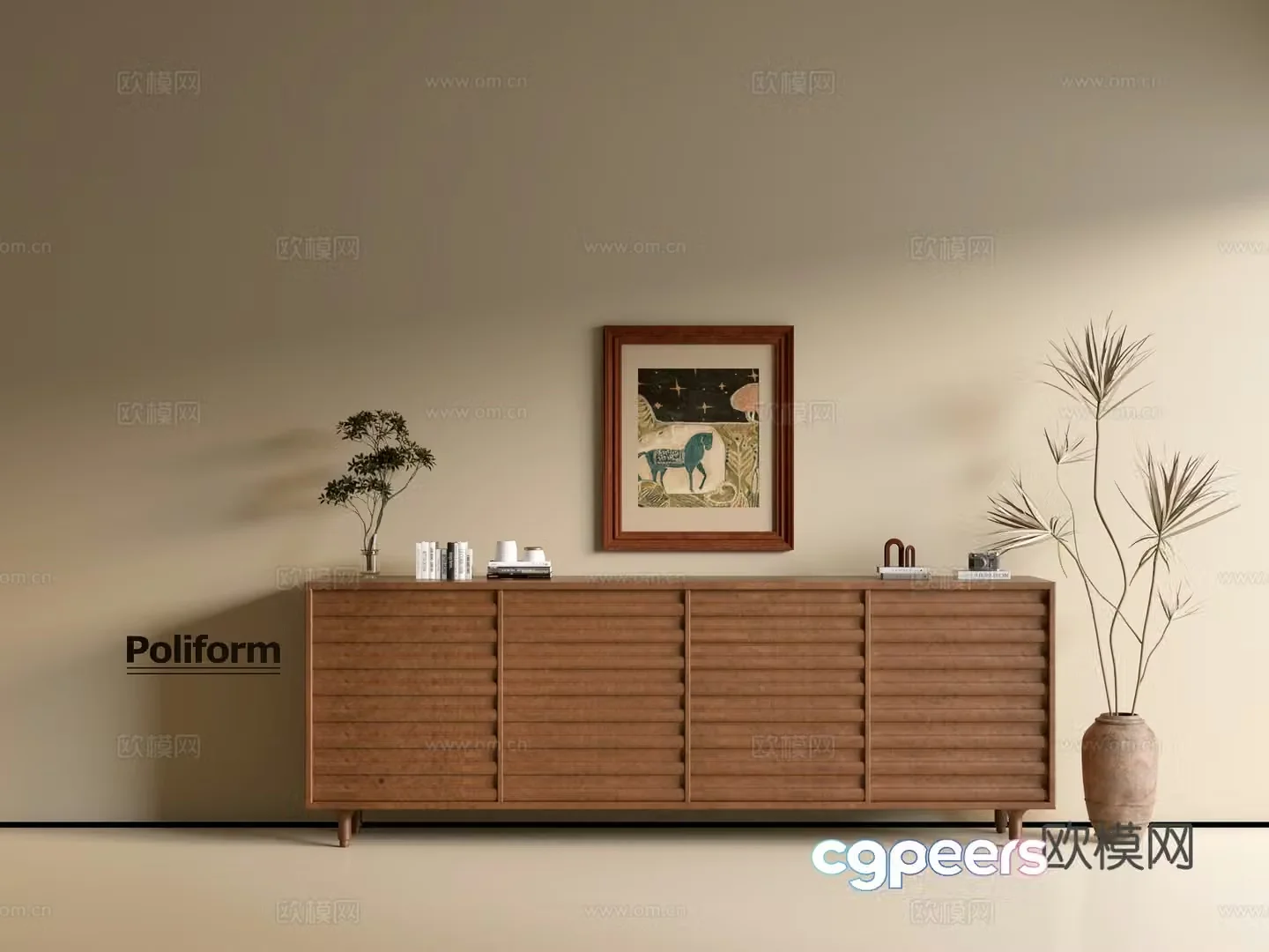 Modern wood grain cabinet ins wind minimalist wind cabinet whole cabinet sideboard balcony cabinet storage 3D model