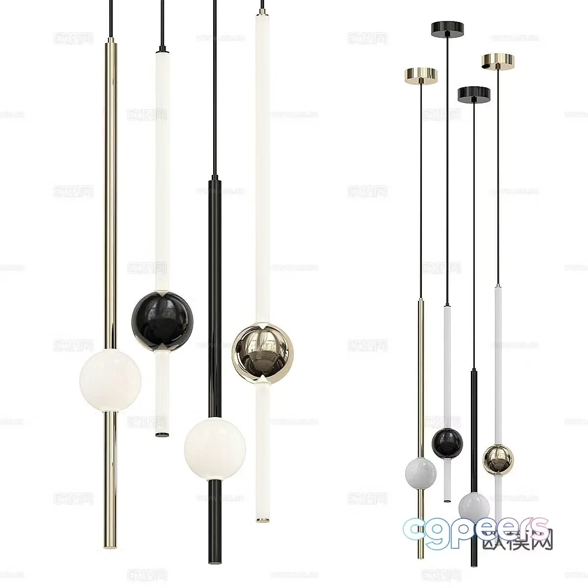 Modern decorative chandeliers 3d model