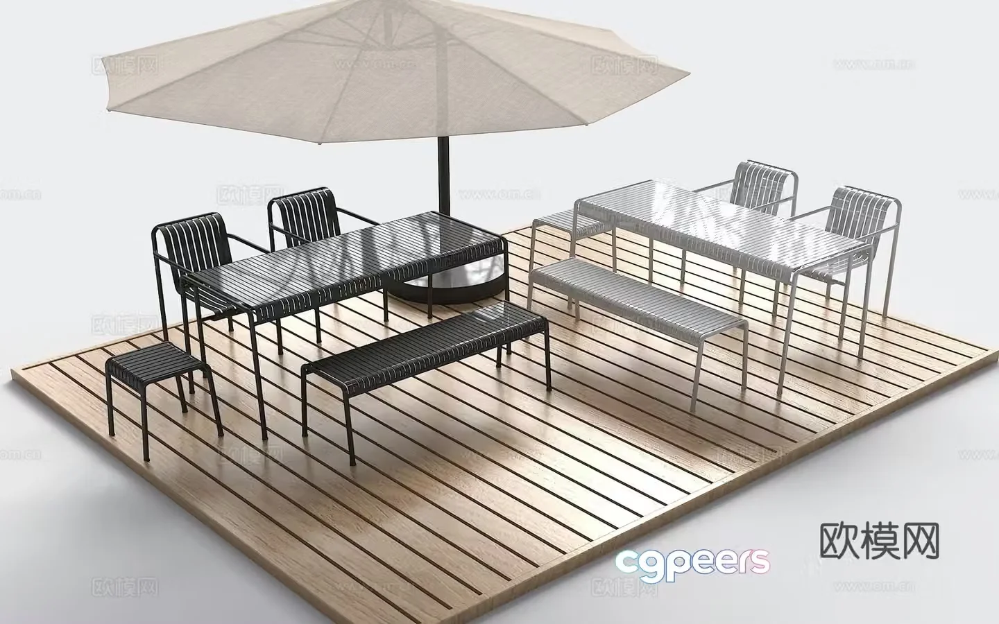 Modern outdoor metal seats leisure tables and chairs outdoor tables and chairs metal tables and chairs combined tables and chairs 3D model