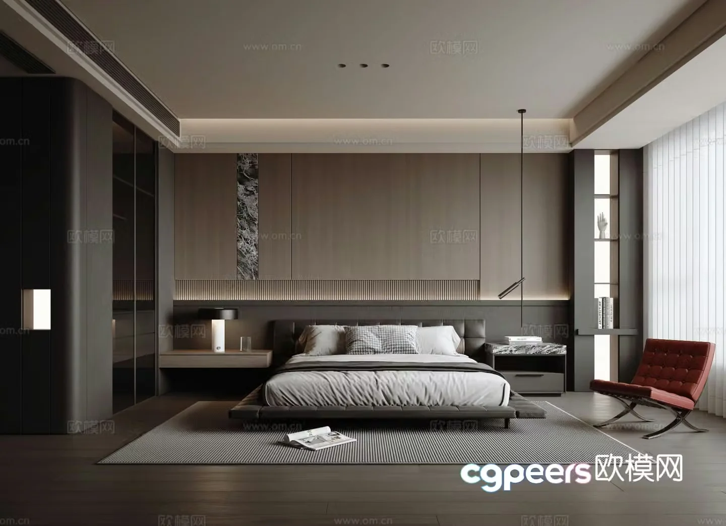 Italian style bedroom master bedroom 3d model