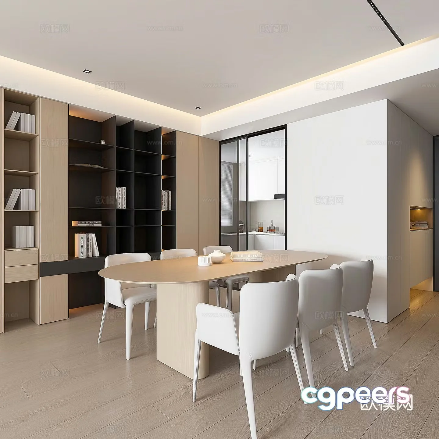 Modern restaurant Cream style restaurant Log restaurant Modern dining table and chairs Modern wine cabinet Minimalist 3D model