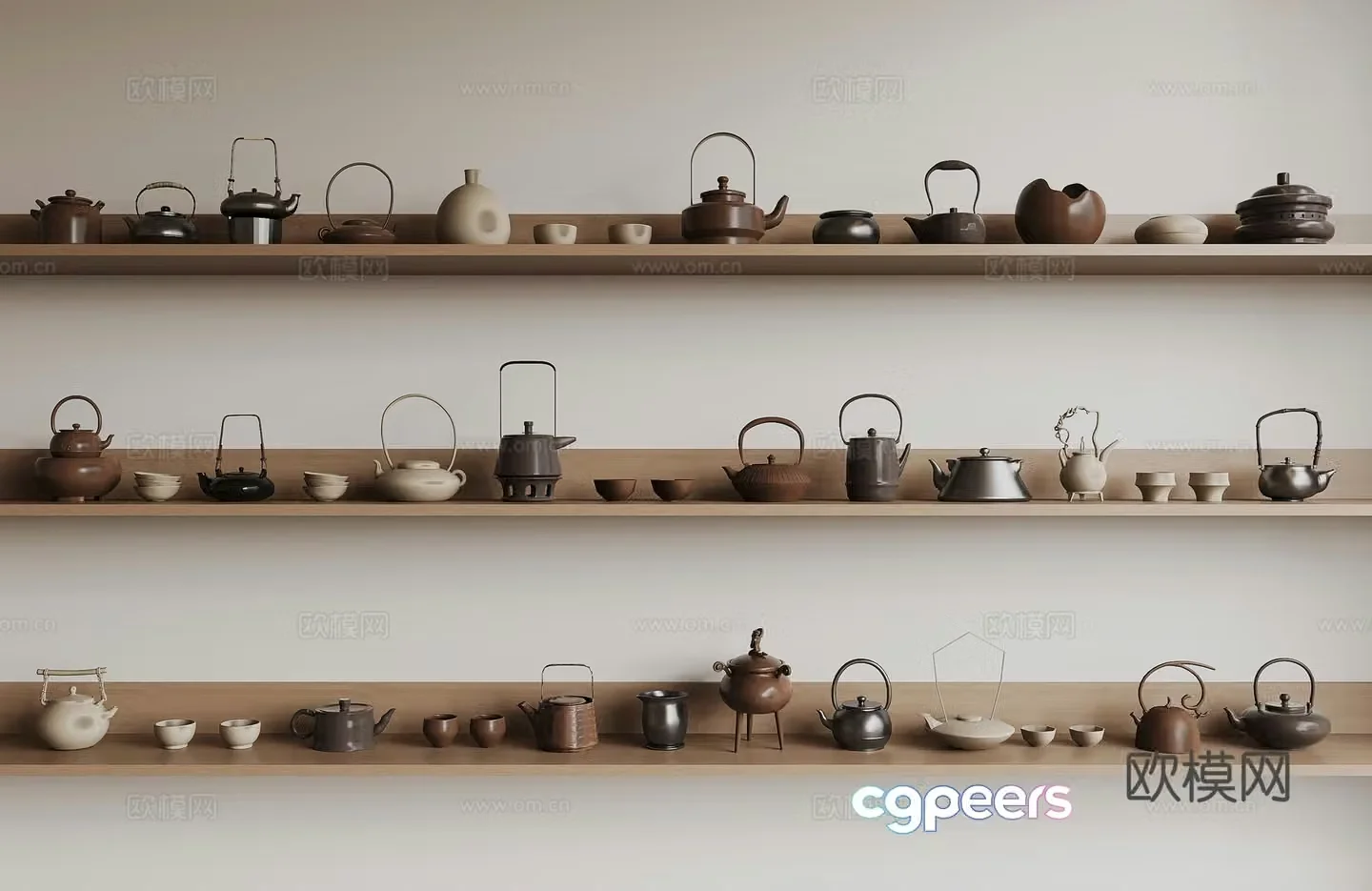 New Chinese tea set 3D model