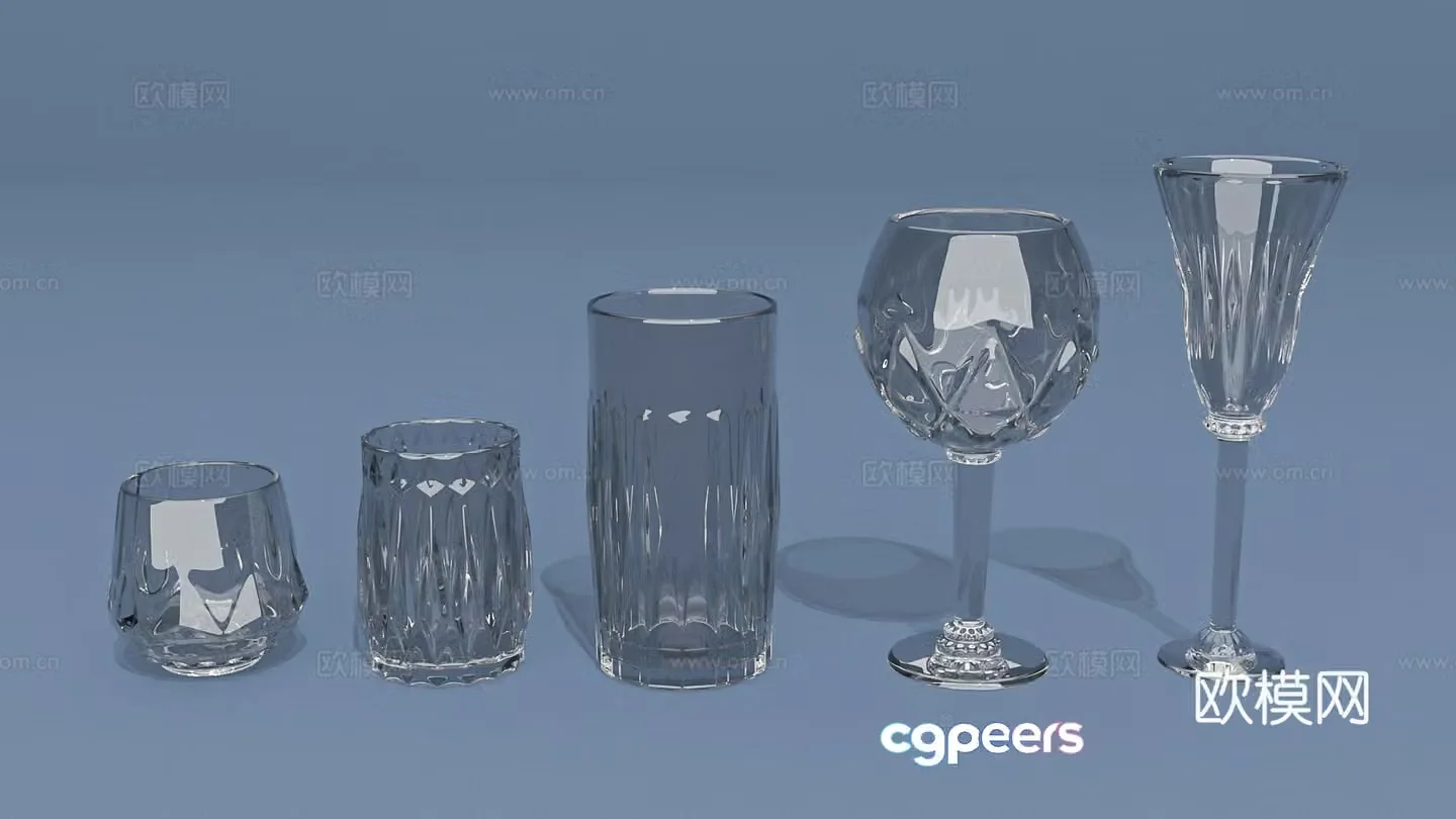 Wine divider glass water cup crystal cup goblet 3d model