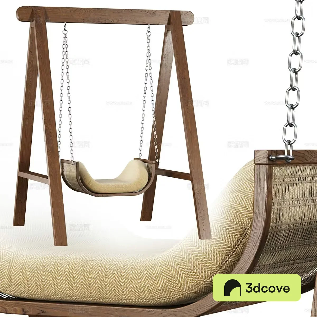 Noa wooden rattan garden swing chair of Bpoint Design