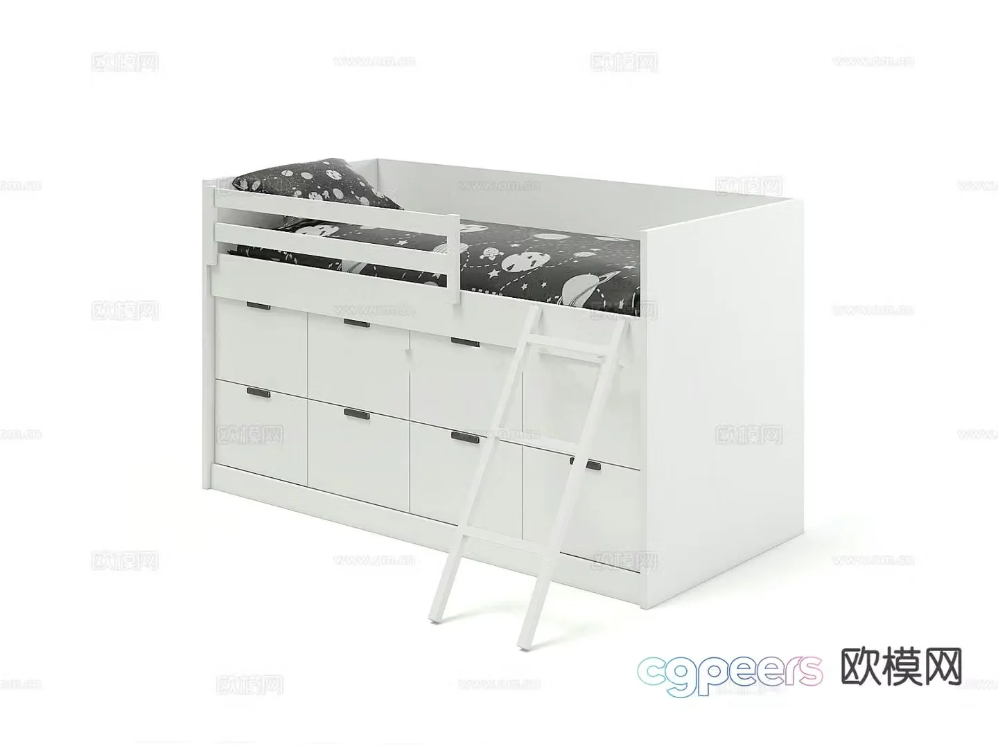 children’s bed baby bed crib 3d model