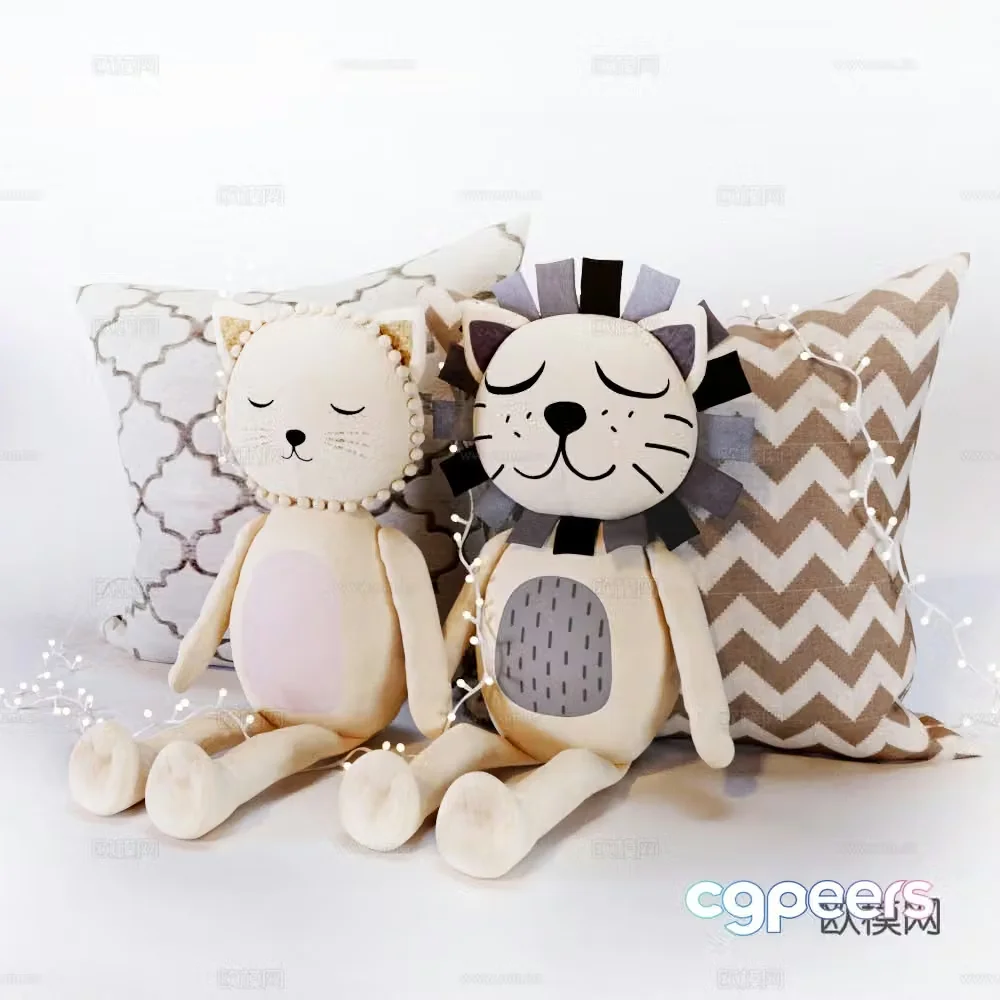 Modern dolls Children’s toys pillows 3d model