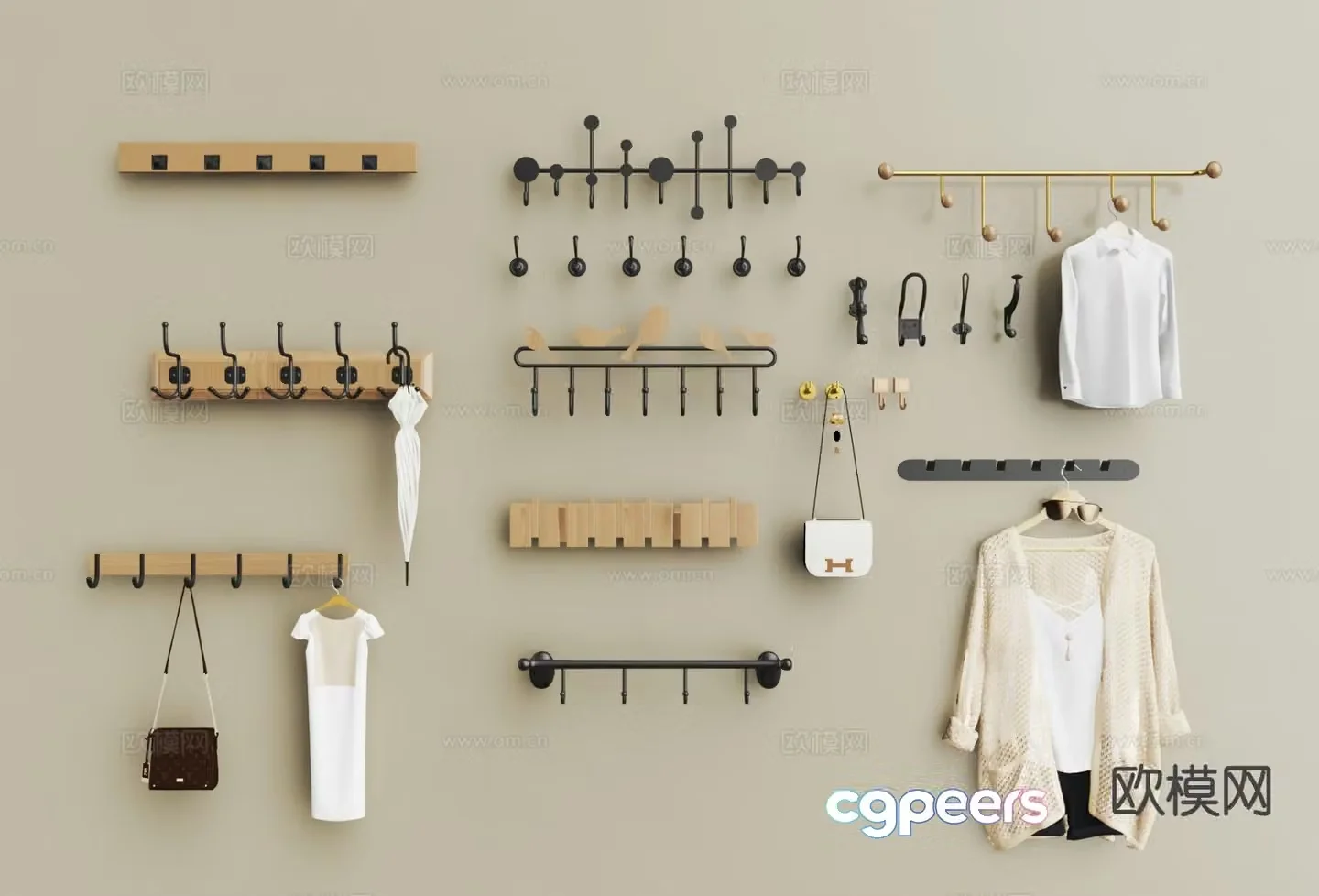 Simple hook clothes hook hanger 3d model