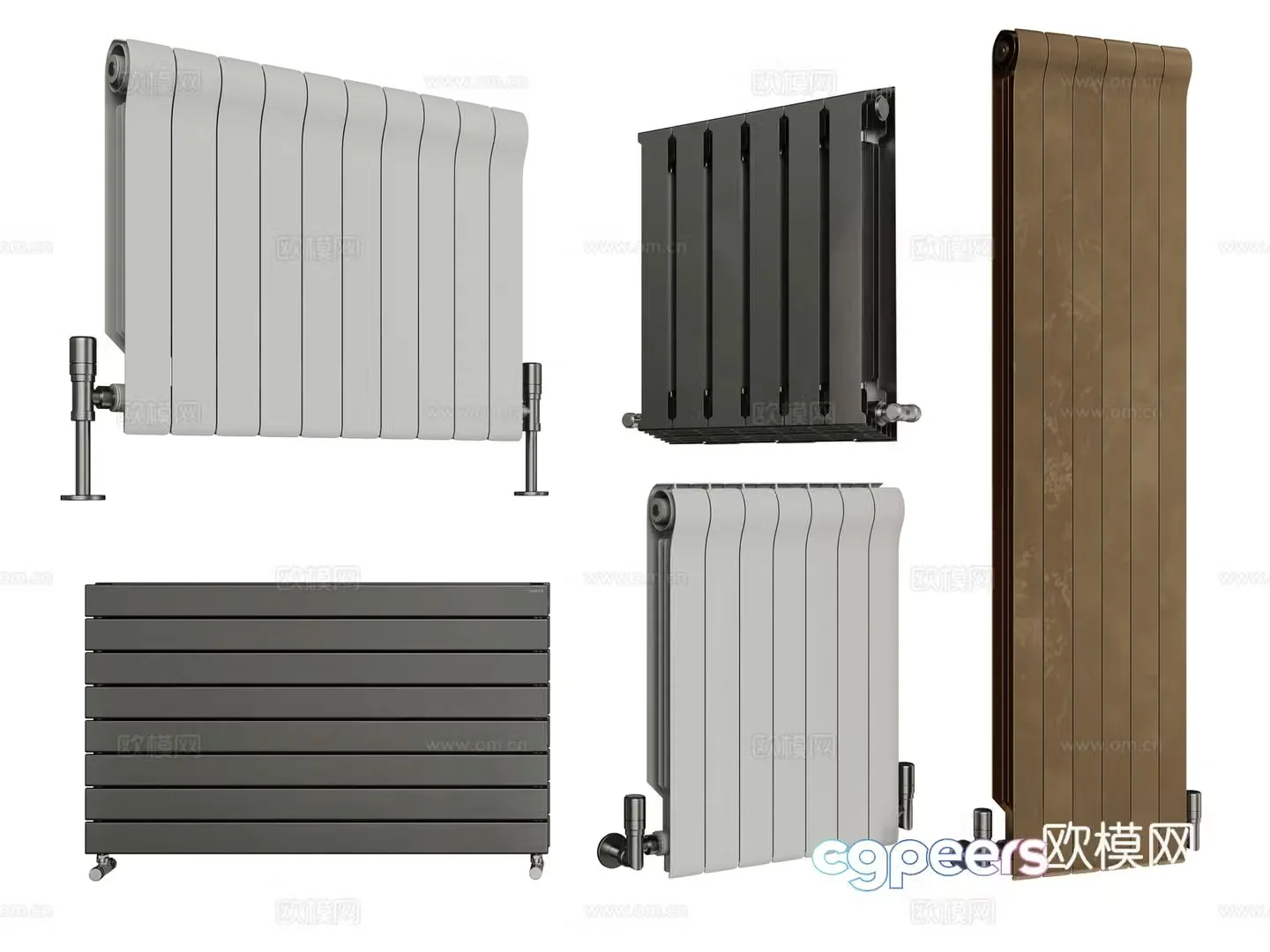 Modern radiator Heating pipe 3d model