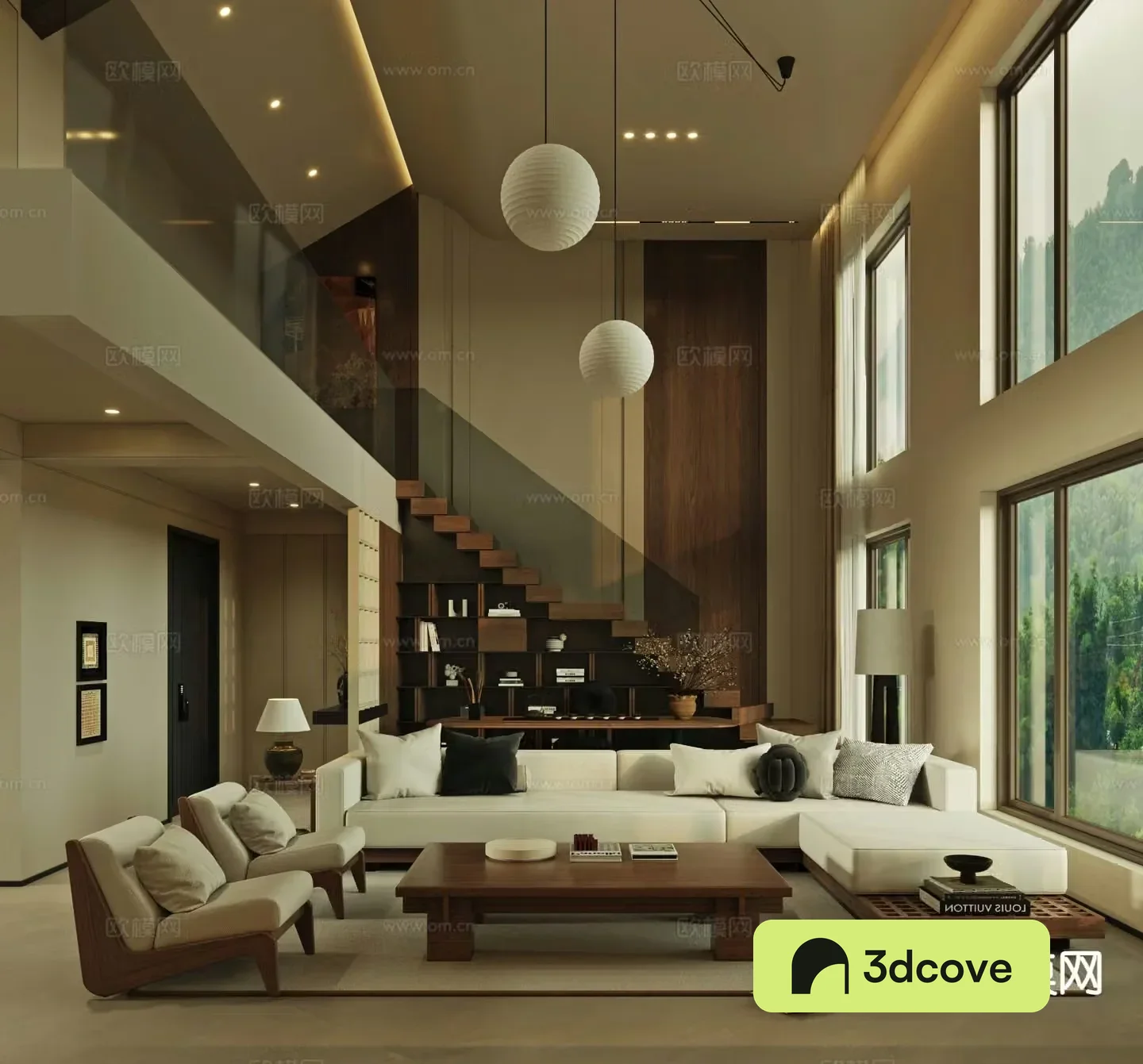 wabi-sabi villa living room