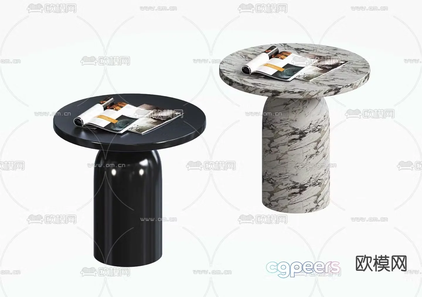 Modern side table corner table round table 3D model