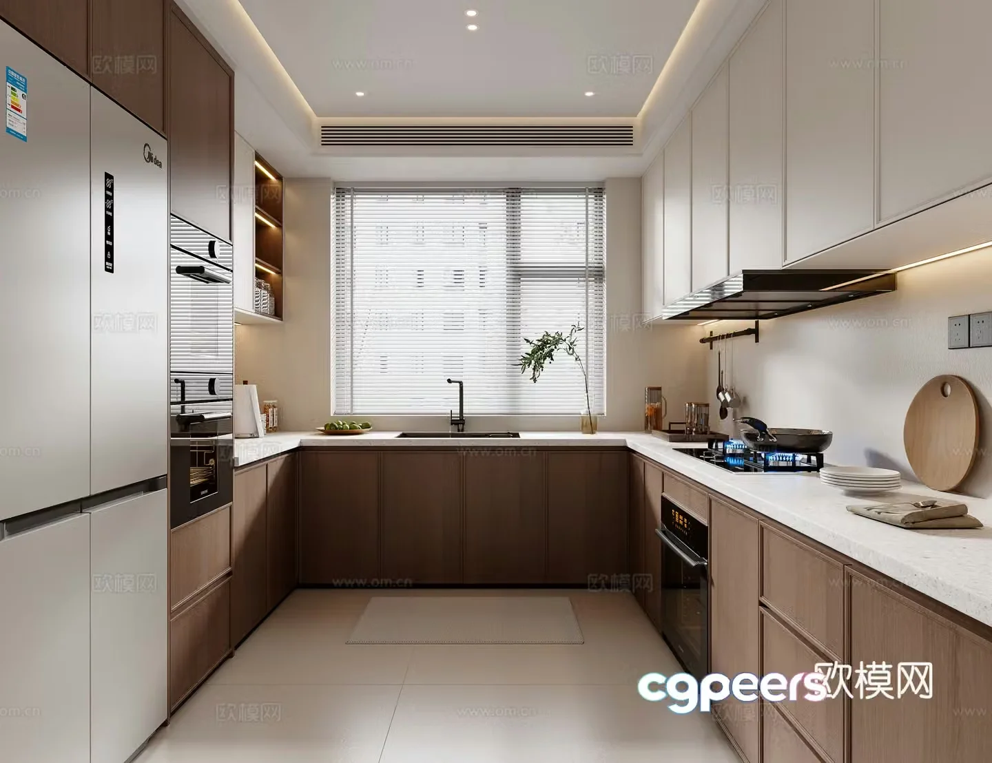 Middle style kitchen 3d model
