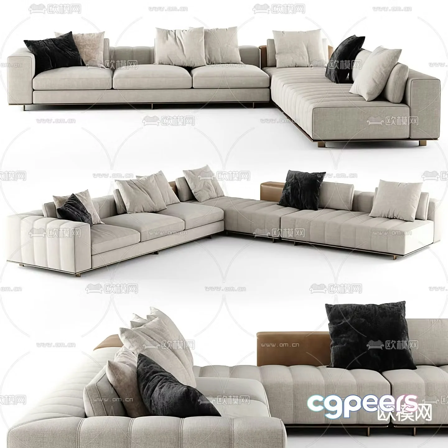 Corner sofa multi-person sofa 3d model