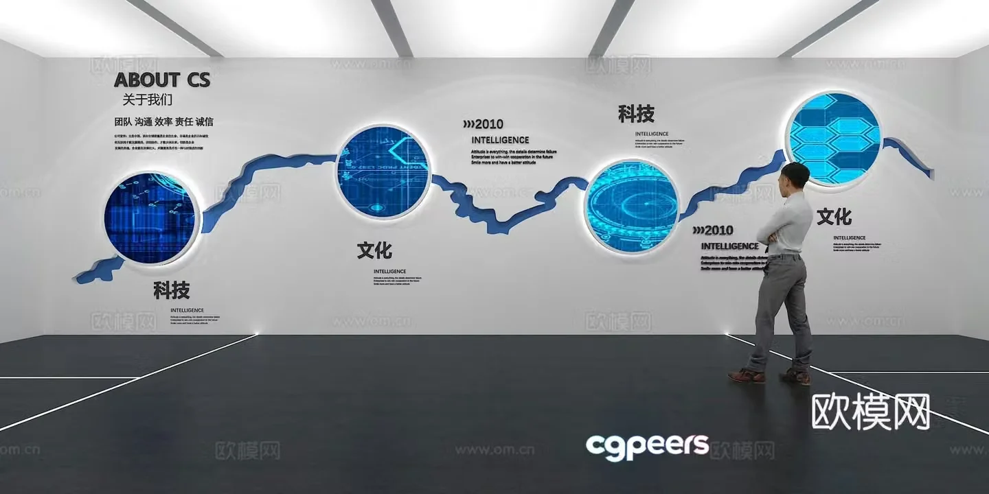 Cultural wall Corporate culture wall Display wall Classroom Exhibition hall Campus culture Corridor 3D model