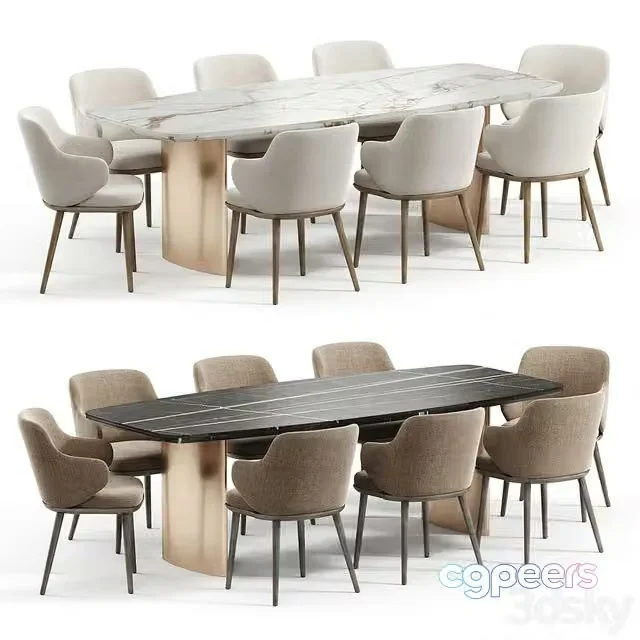 3ds Max Free – Dining Set 34 with Foyer Chair by Calligaris