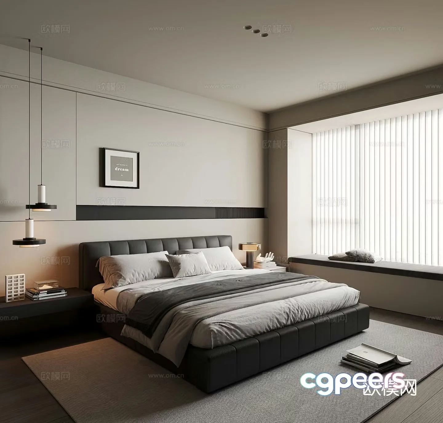 Modern bedroom master bedroom 3d model