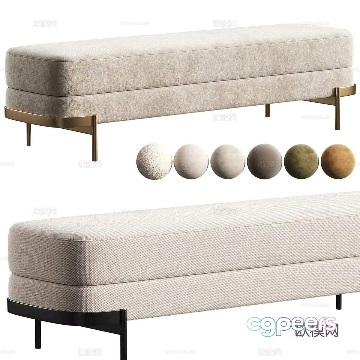 New Chinese style sofa bench 3d model