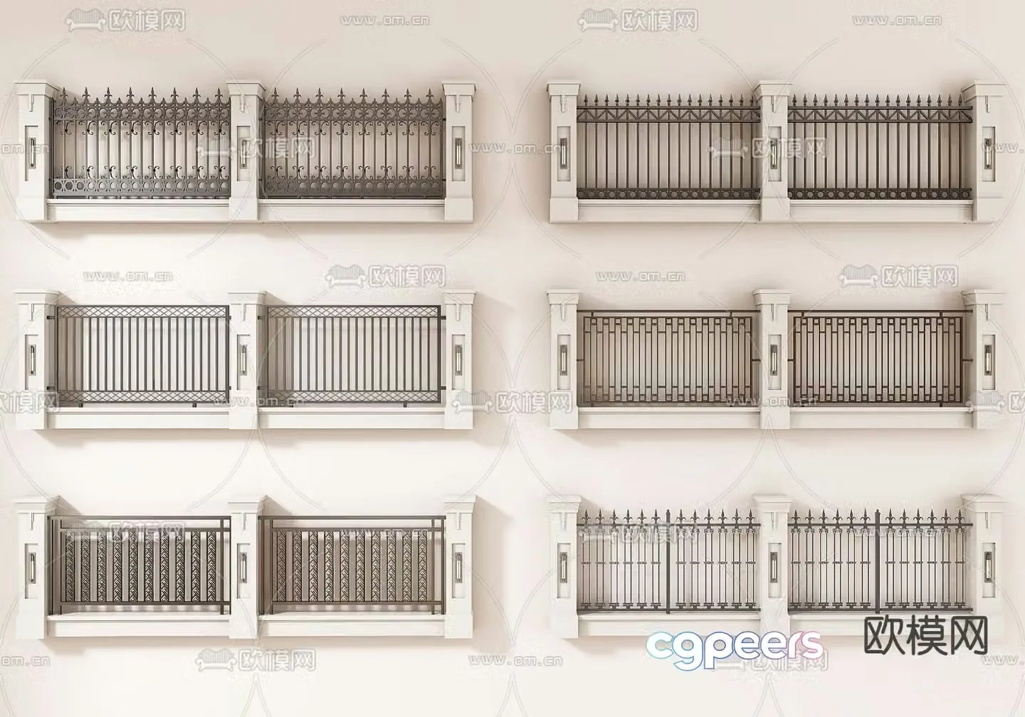 fence guardrail fence isolation fence 3d model