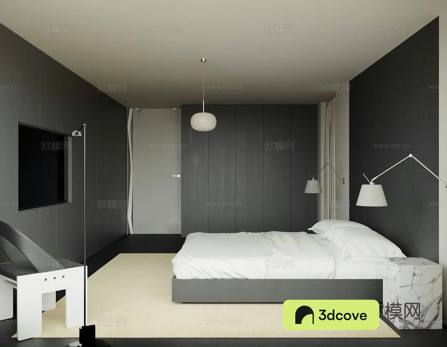 Advanced gray bedroom second bedroom