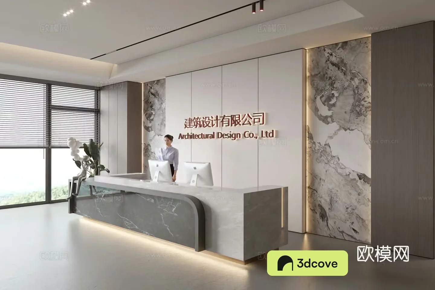 Modern company front desk reception area bar reception desk service desk company front desk background