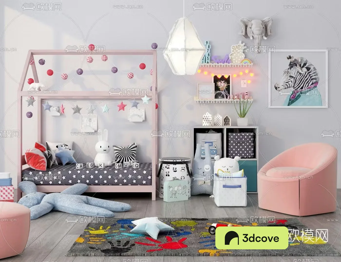 Nordic children’s toys and bed combination