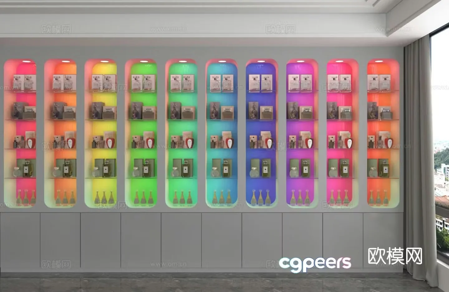 Modern cabinets colorful decoration display cabinets 3d model